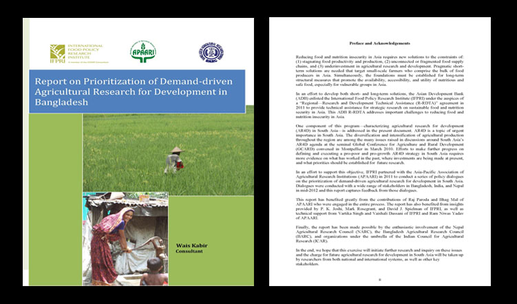Report on Prioritization of Demand-driven Agricultural Research for Development in Bangladesh, 2011