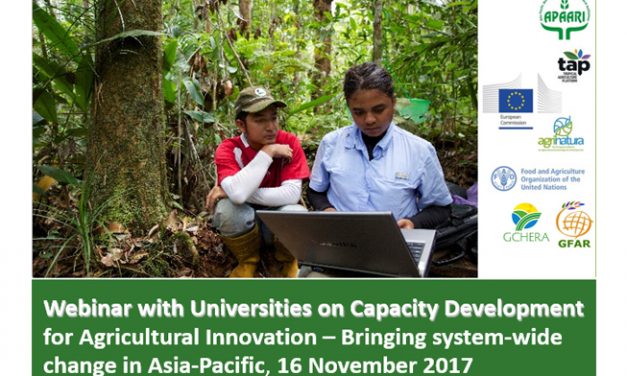 Webinar with Universities on Capacity Development for Agricultural Innovation, Bringing System-wide Change in Asia-Pacific, 16 November 2017