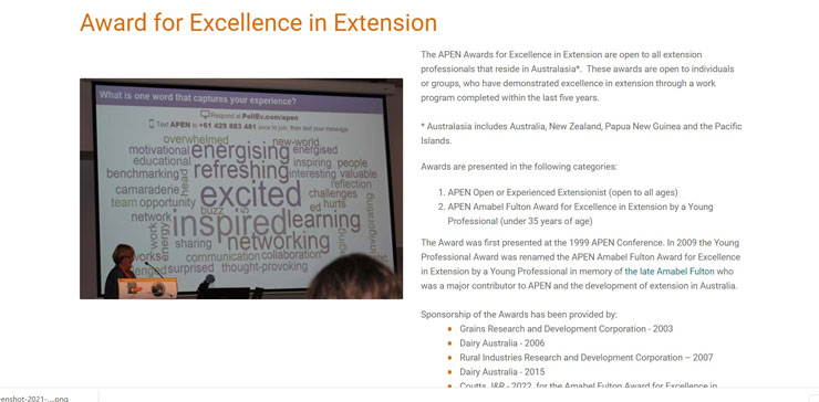 Calling for nominations for APEN Awards for presentation at the APEN 2022 International Conference Dinner