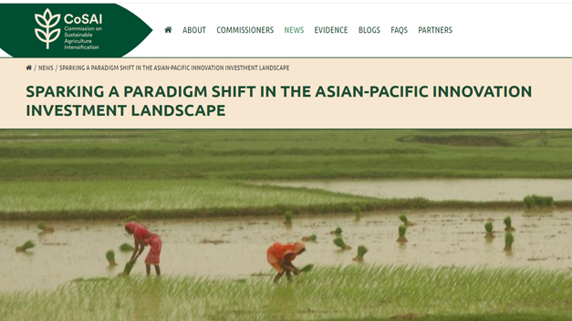 Reshaping investments in agricultural innovation to secure future food systems in the Asia-Pacific