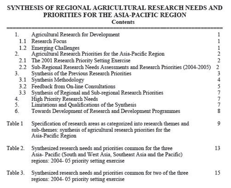 2006-Synthesis Research Priorities for the Asia-Pacific Region