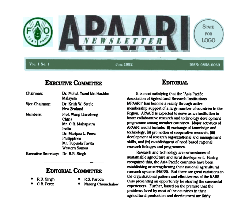 APAARI_Newsletter_Vol 1(1) June_1992