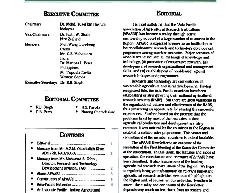 APAARI_Newsletter_Vol 1(1) June_1992