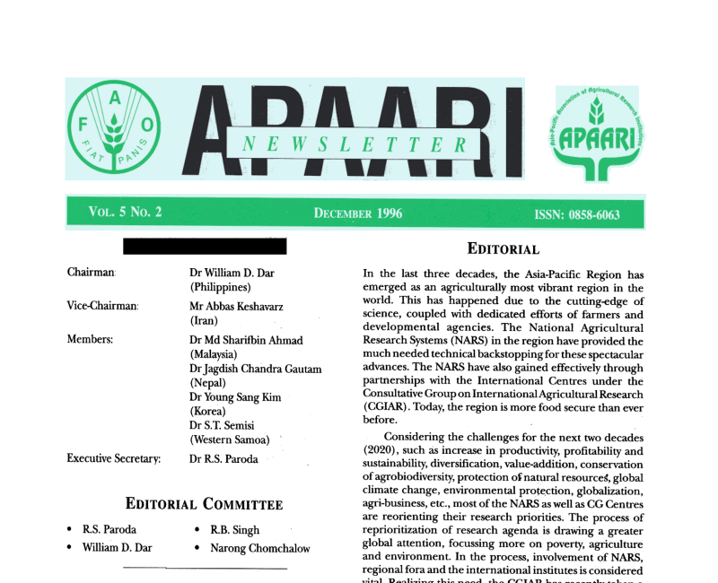 APAARI_Newsletter_Vol 5(2) December 1996