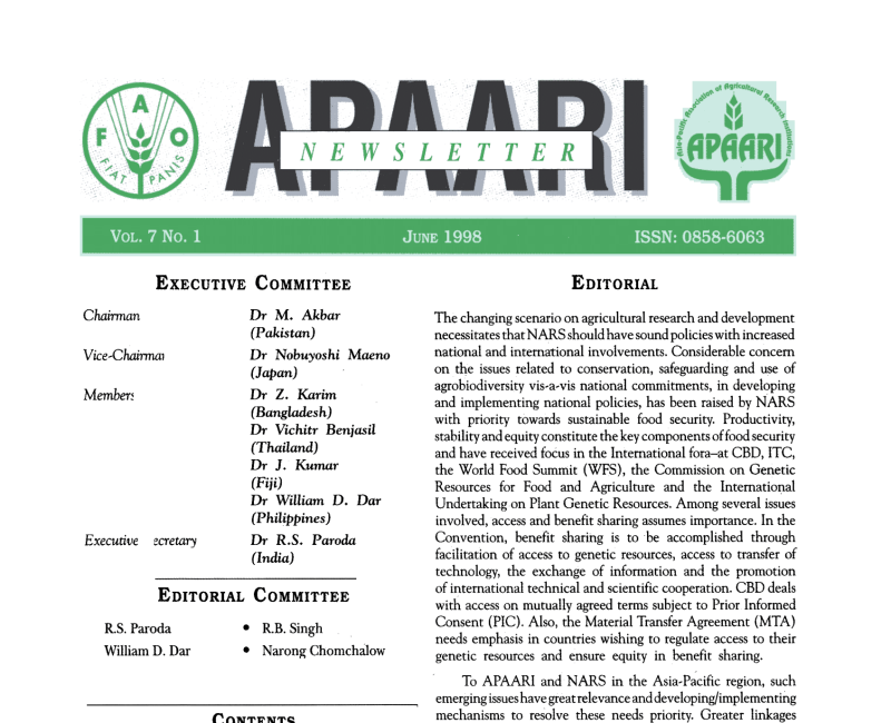 APAARI_Newsletter_Vol 7(1) June_1998